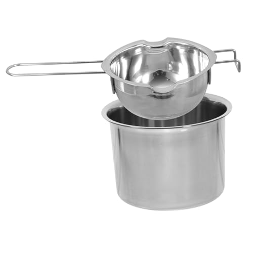 CLISPEED Doppelwandiger Edelstahl Schmelztopf für Butter Schokolade Käse mit Schmelzschüssel und Außenbehälter Wasserbadgeeignet Leicht und Platzsparend für Backen und Kochen von CLISPEED