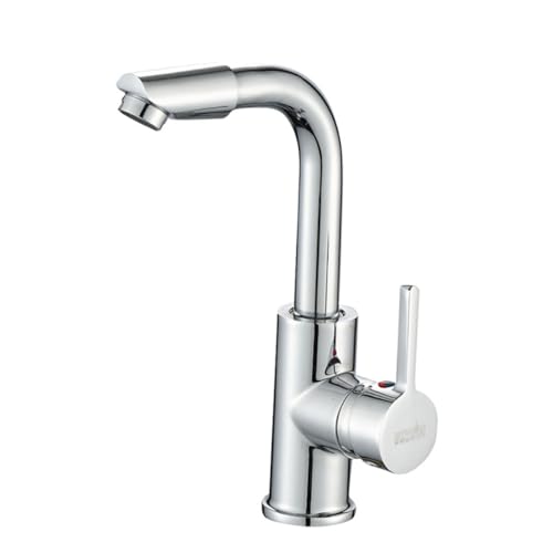 CLISPEED Drehbare Einloch Mischbatterie aus Zinklegierung für Badezimmerwaschbecken Langlebiger Wasserhahn mit Wasserfall Auslauf Heiß und Kalt Tropffreier Keramikventil Einfache Reinigung CLISPEED Drehbare Einloch Mischbatterie aus Zinklegierung für Badezimmerwaschbecken Langlebiger Wasserhahn mit Wasserfall Auslauf Heiß und Kalt Tropffreier Keramikventil Einfache Reinigung von CLISPEED