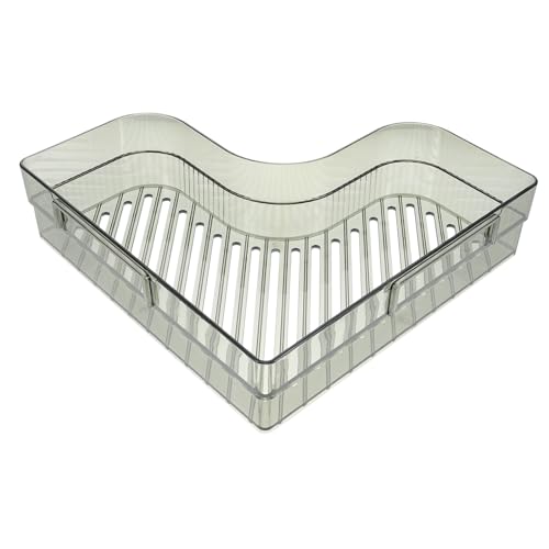 CLISPEED Eckregal Badezimmer ohne Bohren Transparentes Wandmontiertes Aufbewahrungsregal mit Stark Belastbarem Rahmen Multifunktionaler Organizer für Dusche und Wc Wiederverwendbar Grün von CLISPEED