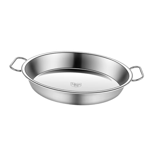 CLISPEED Edelstahl Dämpfeinsatz mit Griff Robustes Liangpi Dampftablett für Fisch Pasta Kalte Nudeln Glatte Oberfläche Spülmaschinenfest Langlebig und Vielseitig für Zuhause von CLISPEED