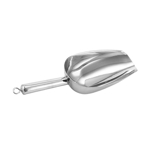 CLISPEED Edelstahl Eisschaufel Vielseitig Einsetzbar Ergonomisch Gestaltet für Eiswürfel Getreide Nüsse Haustierfutter Küchen Bar Restaurant Geeignet Langlebig und Rostfrei von CLISPEED