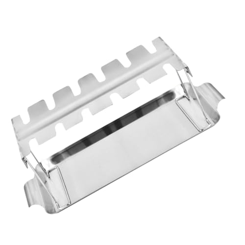 CLISPEED Edelstahl Grill Hähnchenschenkelhalter mit Auffangschale Faltbar Lebensmittelecht Rostfrei für Outdoor Bbq Camping und Gartenparty Einfach zu Reinigen und Langlebig von CLISPEED