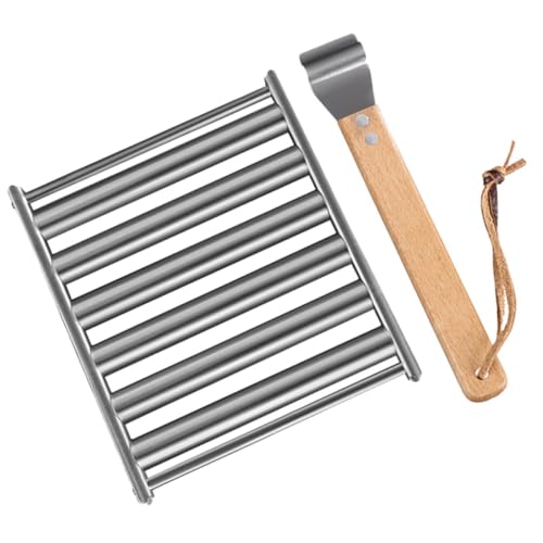 CLISPEED Edelstahl Hot Dog Dreher mit Abnehmbarem Design Kompakter Tragbarer Wurstgrill für Camping Lagerfeuer und Picknick Leicht zu Reinigen und Sicherer Gebrauch Bbq Zubehör von CLISPEED