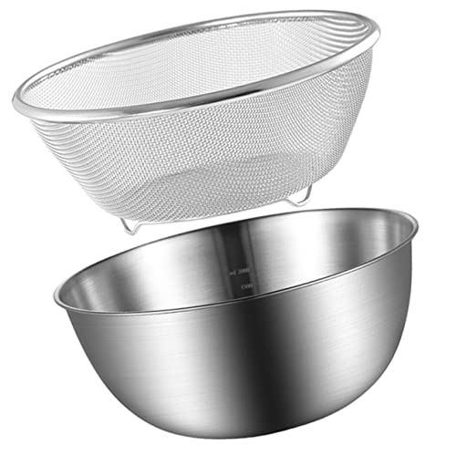CLISPEED Edelstahl Küchensieb Teiliges mit Doppeltem Abtropfkorb Obst und Gemüsewaschkorb mit Schnellem Wasserablauf Platzsparender Küchenorganizer für Effizientes Abspülen und Aufbewahren CLISPEED Edelstahl Küchensieb Teiliges mit Doppeltem Abtropfkorb Obst und Gemüsewaschkorb mit Schnellem Wasserablauf Platzsparender Küchenorganizer für Effizientes Abspülen und Aufbewahren von CLISPEED