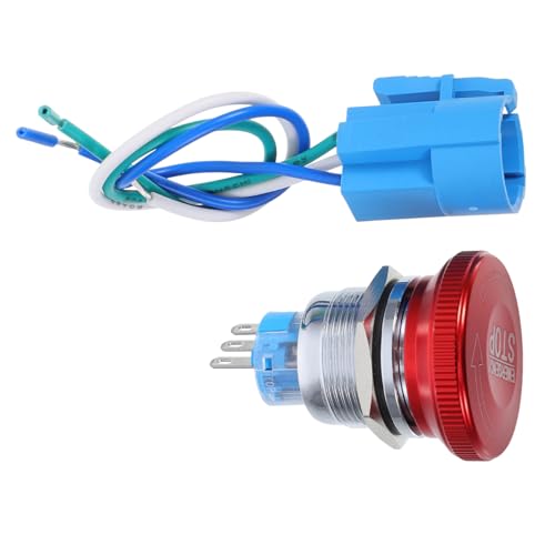 CLISPEED Edelstahl Not Aus Schalter Selbstverriegelndes Druckknopf mit Poligem Stecker für Industrielle Sicherheitssteuerung und Maschinenausfall Schutz CLISPEED Edelstahl Not Aus Schalter Selbstverriegelndes Druckknopf mit Poligem Stecker für Industrielle Sicherheitssteuerung und Maschinenausfall Schutz von CLISPEED
