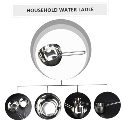 CLISPEED Edelstahl Schöpfkelle mit Langem Griff Langlebiger Wasserschöpfer und Küchenlöffel Multifunktional für Kochen und Blumengießen Leicht Formstabil und Einfach zu Lagern von CLISPEED