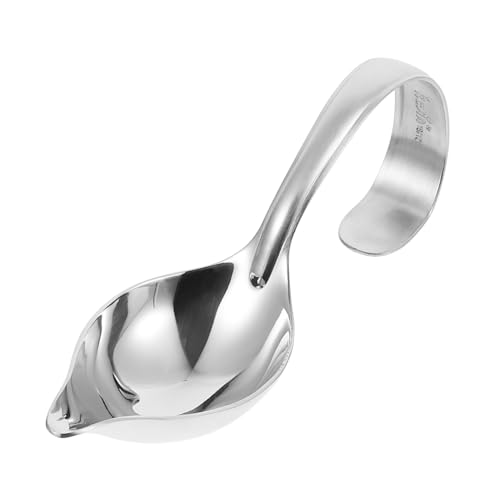 CLISPEED Edelstahl Schöpflöffel mit Spitz Ausgießer Robuster Präzisionslöffel für Saucen und Dressings Professioneller Küchenhelfer Spülmaschinenfest Ergonomisch Gebogen für Präzises von CLISPEED
