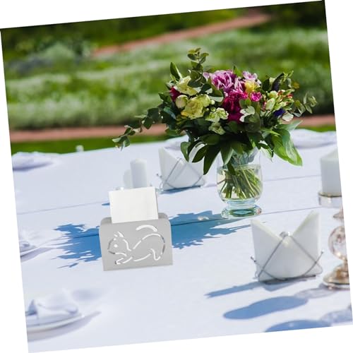 CLISPEED Edelstahl Serviettenhalter Tischaufsteller Dekorativer Platzsparender Napkin Stand mit Großer Öffnung Stilvoller Stabiler Papierhalter für Restaurant und Küchentisch von CLISPEED