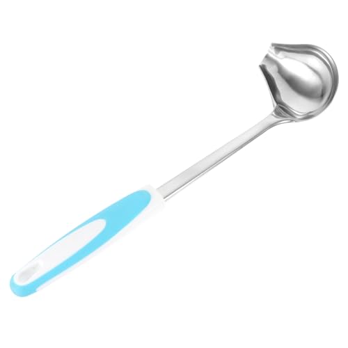 CLISPEED Edelstahl Soßenlöffel mit Ausgießer Rutsch Küchenbesteck zum Dosieren von Dressings und Saucen Ergonomisch Geformter Griff Glatte Oberfläche Spülmaschinenfest Küchenhelfer in Blau CLISPEED Edelstahl Soßenlöffel mit Ausgießer Rutsch Küchenbesteck zum Dosieren von Dressings und Saucen Ergonomisch Geformter Griff Glatte Oberfläche Spülmaschinenfest Küchenhelfer in Blau von CLISPEED