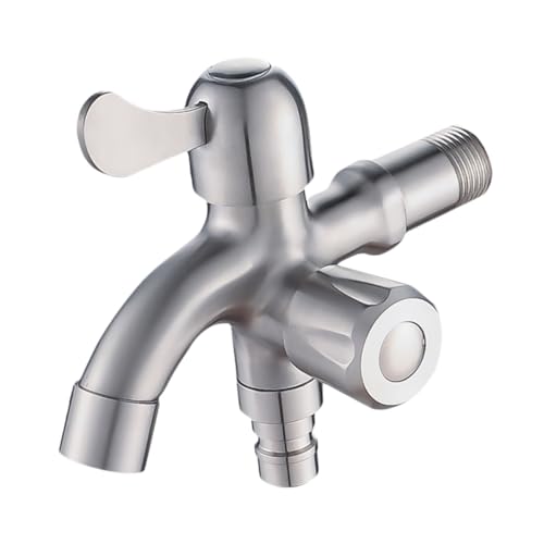 CLISPEED Edelstahl Waschmaschinen Wasserhahn Rostfrei Rost Platzen Haushalts Wc Balkon Badezimmer Sanitär für Zuhause Hotel Ergonomisch Leicht Installierbar von CLISPEED