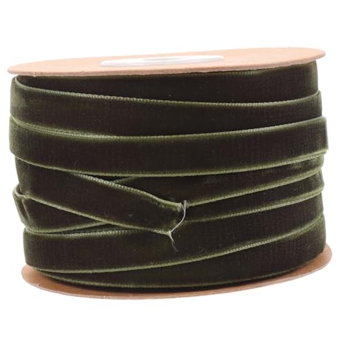 CLISPEED Einseitiges Breites Grünes Samtband für Geschenkverpackung und Basteln Glatte Oberfläche Formstabil Langlebiges Dekoband für DIY Dekoration und Festtagsgeschenke von CLISPEED