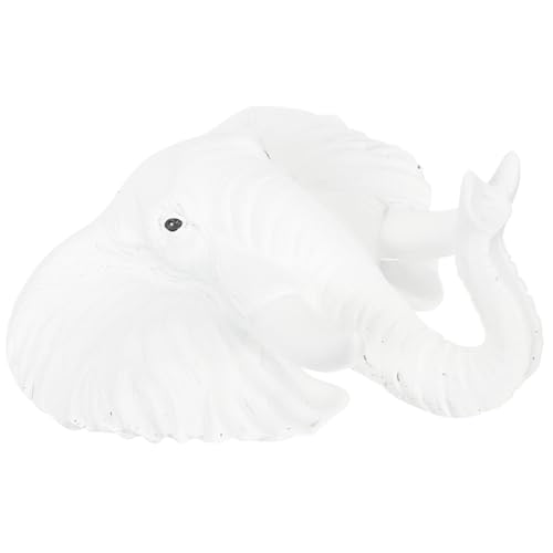 CLISPEED Elefantenkopf Wanddeko aus Hochwertigem Resin Stabile Tierkopf Wanddekoration für Innen und Außen Realistische Afrikanische Tierfigur Modisches Wandornament für Wohnzimmer und von CLISPEED