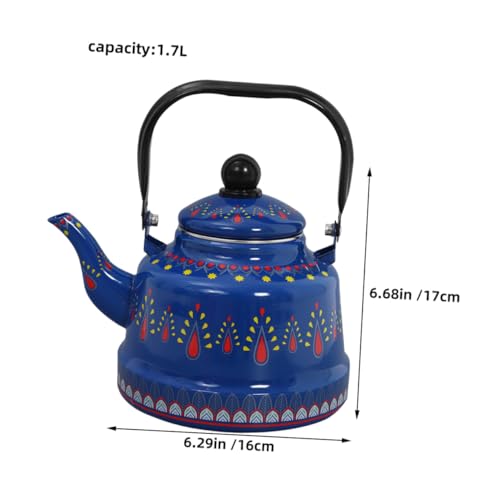 CLISPEED Emaille Wasserkocher Vintage Teekessel aus Hitzebeständigem Material Robust und Leicht zu Reinigen für Herd und Induktion Vielseitig Verwendbar für Tee Kaffee und Wasserkochen von CLISPEED