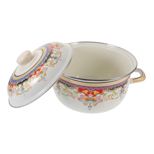 CLISPEED Emaillierter Kleiner Suppentopf mit Deckel Verschleißfester Vintage Milch und Kasserolentopf Geeignet für Induktionsherde und Keramikherde Vielseitig zum Kochen und Servieren CLISPEED Emaillierter Kleiner Suppentopf mit Deckel Verschleißfester Vintage Milch und Kasserolentopf Geeignet für Induktionsherde und Keramikherde Vielseitig zum Kochen und Servieren von CLISPEED