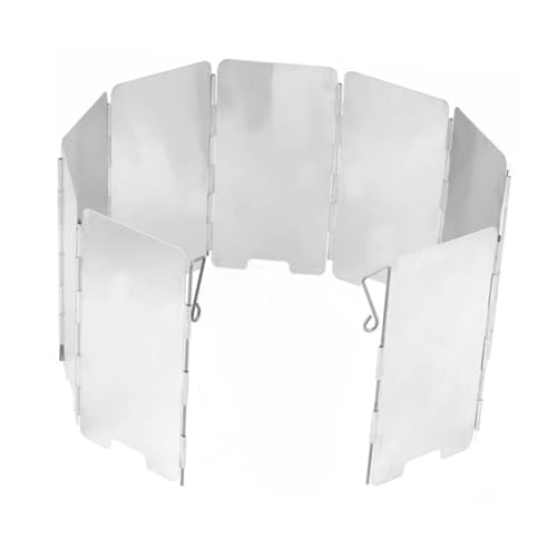 CLISPEED Faltbarer Windschutz aus Aluminiumlegierung für Outdoor Campingkocher Winddicht Kraftstoffsparend Robust und Langlebig Teiliger Mini Windschirm mit Tragetasche für Grill und CLISPEED Faltbarer Windschutz aus Aluminiumlegierung für Outdoor Campingkocher Winddicht Kraftstoffsparend Robust und Langlebig Teiliger Mini Windschirm mit Tragetasche für Grill und von CLISPEED