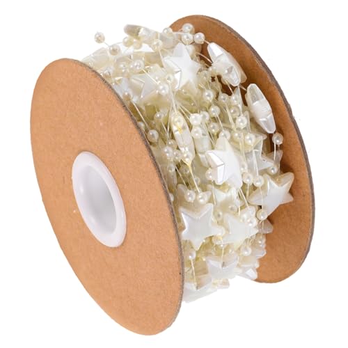 CLISPEED Fünfzackiger Stern Perlengirlande Beige Dekorative DIY Perlenkette für Weihnachtsbaum Geschenkverpackung Blumen und Festdeko Vielseitige Bastelmaterialien von CLISPEED