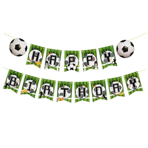 CLISPEED Fußball Geburtstagsbanner Hängend Fußball Partydeko mit Hochwertiger Verarbeitung Partyzubehör für Kindergeburtstag Dekoration für Jungen und Mädchen Fröhliche Geburtstagsdeko von CLISPEED
