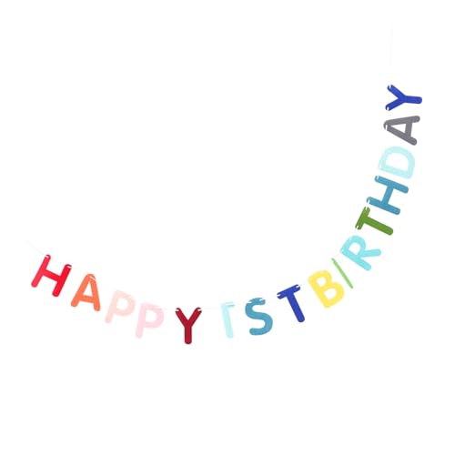 CLISPEED Geburtstag Girlande aus Filzstoff Langlebige Party Deko für Geburtstag Hängende Buchstaben Wimpelkette Party Dekoration für Jungen und Mädchen von CLISPEED