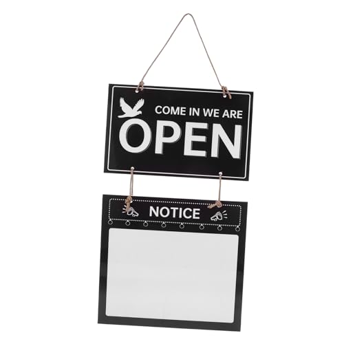 CLISPEED Geschäftszeiten Schild Holz Offen Geschlossen Beschriftbar Tafel Doppelseitig Wiederbeschreibbar Türdekoration für Restaurant Salon Laden von CLISPEED