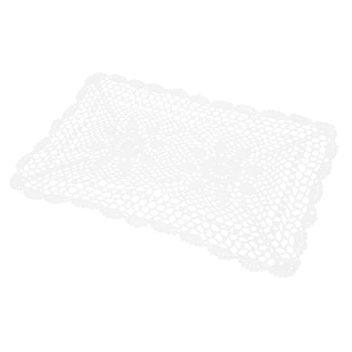 CLISPEED Handgefertigter Tischset Aus Baumwolle Mit Filigranem Spitzenmuster Dekorative Handgehäkelte Platzmatte Für Hochzeiten Und Partys Weiß von CLISPEED