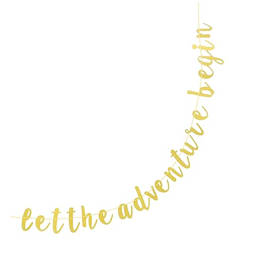 CLISPEED Glitzerndes Goldenes Party Banner Dekorative Papier Girlande Hängende Glitzer Deko für Hochzeit Geburtstag und Festliche Anlässe Vielseitige Wand und Türdekoration von CLISPEED