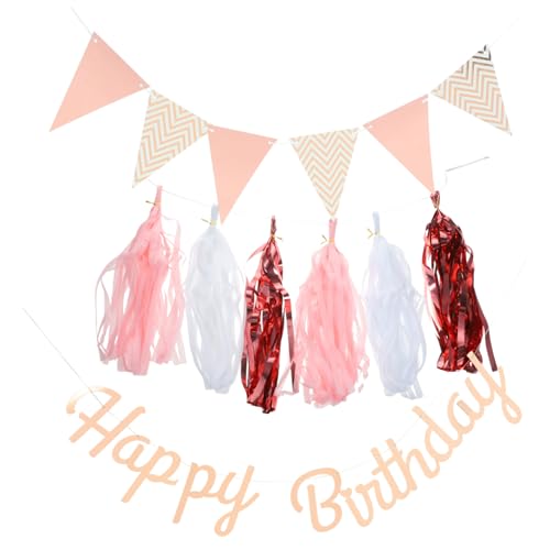 CLISPEED Gold Happy Birthday Banner Teilig Party Wimpelkette mit Glitzereffekt Hängende Geburtstagsdeko aus Hochwertigem Papier und Kunststoff Festliche Dekoration für Erwachsene und von CLISPEED