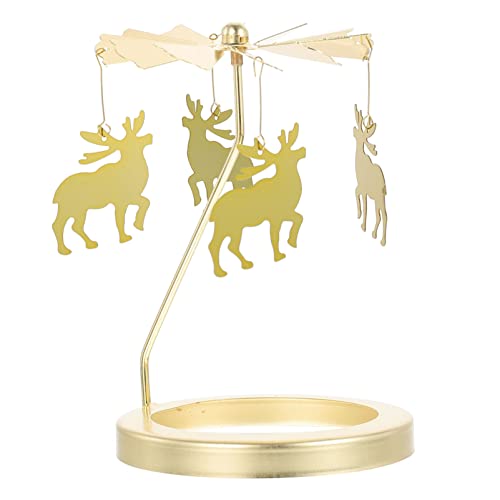 CLISPEED Goldener Drehbarer Kerzenhalter Rotierendem Aromakerzen Dekor Eleganter Schwingender Kerzenaufsatz für Tisch und Partydekoration von CLISPEED