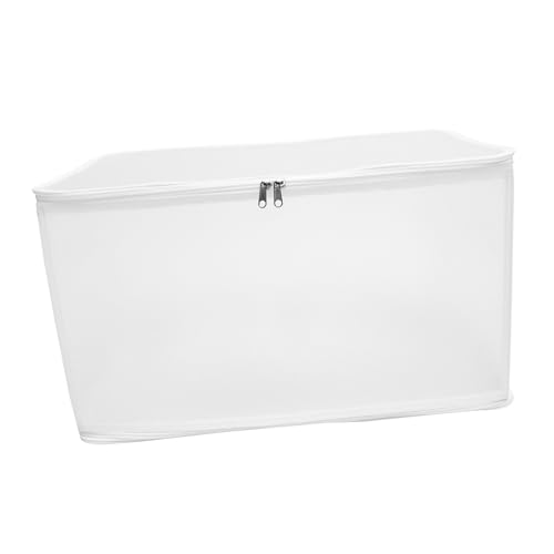CLISPEED Große Faltbare Kleiderbox aus Halbtransparentem PP mit Reißverschluss Aufbewahrungsbox für Kleidung Socken und Bettwäsche Tragbarer Organizer für Haushalt und Kleiderschrank von CLISPEED
