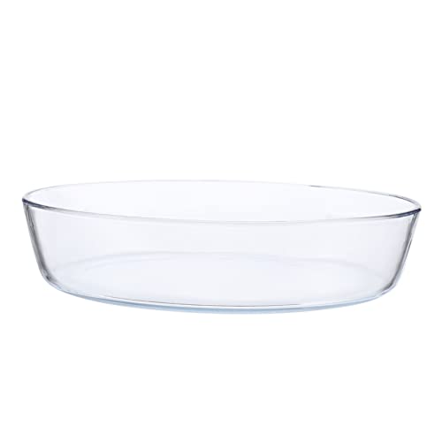 CLISPEED Große Glas Auflaufform Hitzebeständig Mikrowellengeeignet Spülmaschinenfest Runde Kanten Backofenfeste Backform mit Antihaftbeschichtung für Vielseitiges Backen und Braten von CLISPEED