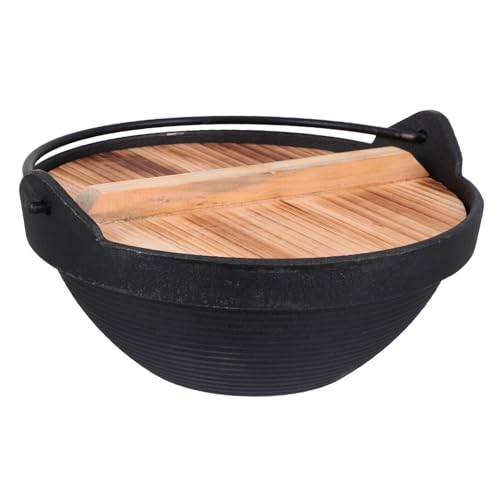 CLISPEED Gusseisen Camping Topf mit Deckel Langlebiger Antihaftbeschichteter Outdoor Kochtopf für Backpacking Wandern Picknick zum Schmoren Kochen von Suppe Reis Ramen und von CLISPEED