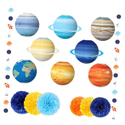 CLISPEED Hängende Papierlaternen Teilig mit Planeten und Papierblumen Kreative Raum Dekoration für Weltraum Themenpartys Vielseitige Laternen für Geburtstag und CLISPEED Hängende Papierlaternen Teilig mit Planeten und Papierblumen Kreative Raum Dekoration für Weltraum Themenpartys Vielseitige Laternen für Geburtstag und von CLISPEED