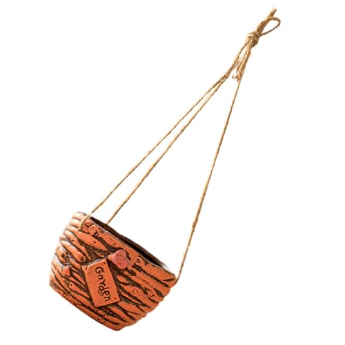 CLISPEED Hängender Keramik blumentopf mit Robustem Hanfseil Platzsparend und Langlebig für Kleine Zimmerpflanzen Balkon Innenraumdeko Wetterfest und Vielseitig Einsetzbar von CLISPEED