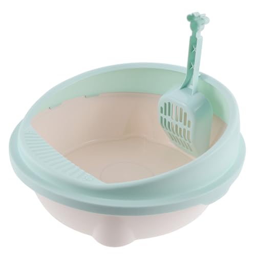 CLISPEED Halbgeschlossene Katzentoilette aus Robustem Kunststoff mit Schaufel Platzsparende Katzentoilette Auslaufsicher Tragbar für Zuhause und Katzenhaltung Kleine in Pastellblau CLISPEED Halbgeschlossene Katzentoilette aus Robustem Kunststoff mit Schaufel Platzsparende Katzentoilette Auslaufsicher Tragbar für Zuhause und Katzenhaltung Kleine in Pastellblau von CLISPEED
