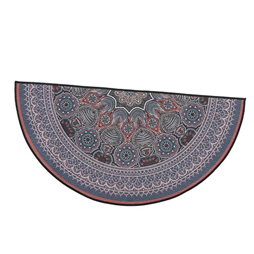 CLISPEED Halbrunder Teppich kleine Fußmatte Flickenteppiche Badvorleger Flur Boden Teppich für Eingang eingangsteppich fußmattte Mandala-Fußmatte Fußmatte im böhmischen Stil Polyester Brown von CLISPEED