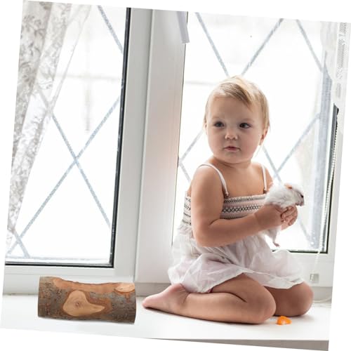 CLISPEED Hamster Futternapf aus Natürlichem Apfelholz Stabiles mit Doppelkammer für Meerschweinchen Rennmäuse und Kleine Kleintiere Verschüttsicher und Langlebig für Tägliche Fütterung von CLISPEED