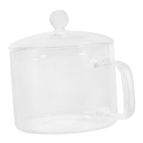 CLISPEED Hitzebeständiger Glassaucepan mit Deckel Transparenter Glaskochtopf mit Griff Vielseitiger Glastopf zum Kochen von Suppe Milch Babynahrung und Nudeln Geeignet für Herd und von CLISPEED
