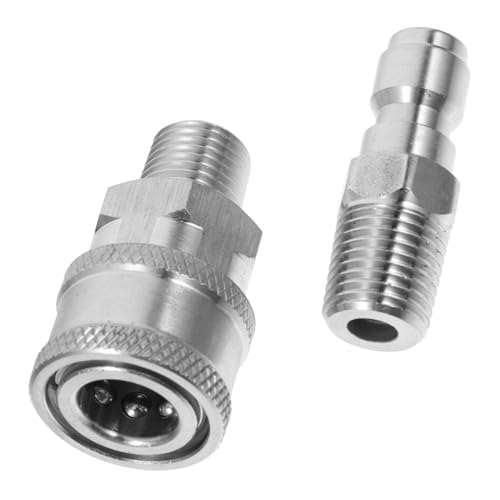 CLISPEED Hochdruckreiniger Adapter Teilig Edelstahl Schnellkupplung Druckwasser Schlauchverbinder Kompatibel mit Hochdruckreiniger Zubehör für Zuverlässige Leckfreie Verbindung von CLISPEED