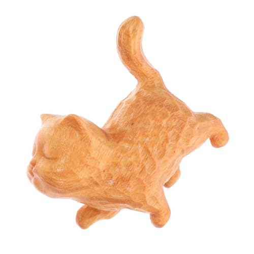CLISPEED Holz Katzenfigur Handgefertigte Kätzchen Statue Niedliches Desktop Ornament Perfektes für Katzenliebhaber Große Deko Skulptur aus Hochwertigem Holz für Regale und CLISPEED Holz Katzenfigur Handgefertigte Kätzchen Statue Niedliches Desktop Ornament Perfektes für Katzenliebhaber Große Deko Skulptur aus Hochwertigem Holz für Regale und von CLISPEED