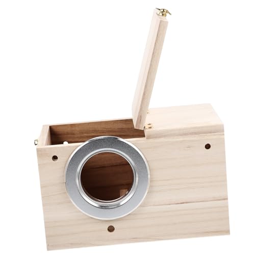 CLISPEED Holz Nistkasten Vogelhaus für Wellensittiche und Papageien Wetterfeste Brutbox mit Stabilem Tischboden Langlebiges Holz Edelstahlmaterial Gartendekoration und Outdoor vogelnest von CLISPEED