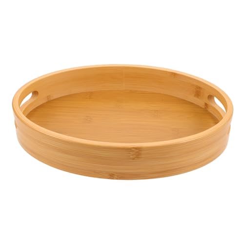 CLISPEED Holz Serviertablett Ovale Form Mit Griffen Für Speisen Und Desserts Küchen Deko Tablett Aus Massivholz Zum Servieren Von Snacks von CLISPEED