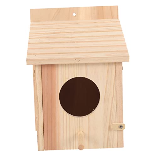 CLISPEED Holz Vogelhaus für Garten Hängendes Nistkasten Design Eleganter Futterspender für Wildvögel Kreatives Vogelhaus aus Holz Naturfarbe von CLISPEED