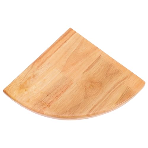 CLISPEED Holz Wandregal Eckregal aus Gummibaumholz Sektorförmiges Wandaufbewahrungsregal mit Radius Multifunktionales Wandboard für Zuhause Praktische Eckecke zur Organisation von von CLISPEED