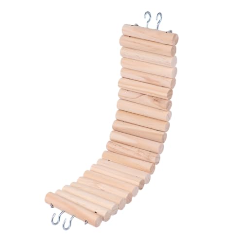 CLISPEED Holz kletterleiter mit Haken für Hamster und Mäuse Kleines Tier Kletterspielzeug Lange Hängebrücke Balance und Bewegung im Käfig von CLISPEED