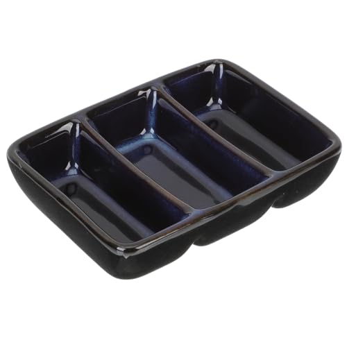 CLISPEED Japanischer Stil Dreiteiliges Keramik Dip Schälchen aus Porzellan Kleine Sauce Dish mit Drei Fächern für Sojasauce Essig Gewürze Kompakt Pflegeleicht Kratzfest für Zuhause und CLISPEED Japanischer Stil Dreiteiliges Keramik Dip Schälchen aus Porzellan Kleine Sauce Dish mit Drei Fächern für Sojasauce Essig Gewürze Kompakt Pflegeleicht Kratzfest für Zuhause und von CLISPEED