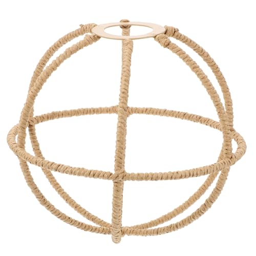CLISPEED Japanischer Stil Woven Lampenschirm für Deckenleuchte Natürliche Geflochtene Lampenabdeckung Warme Diffuse Beleuchtung Rustikaler für Wohnzimmer und Schlafzimmer Khakifarbener von CLISPEED