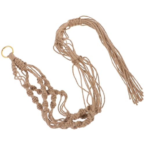 CLISPEED Jute Pflanzenhänger Beinig Robuster Makramee Blumentopf Halter mit Metallring für Drinnen und Draußen Rustikales Design für Garten Balkon und Terrasse CLISPEED Jute Pflanzenhänger Beinig Robuster Makramee Blumentopf Halter mit Metallring für Drinnen und Draußen Rustikales Design für Garten Balkon und Terrasse von CLISPEED