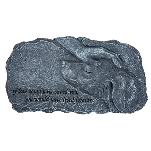 CLISPEED Katzen Statue Hund Dog Memorial Stones Statue Pet Memorial Stones Harz Garten Gedenkstier Tombstone Hund Figuren Grab Marker Innen im Freien im Freien Katzenskulptur Grabsteine Für Stein von CLISPEED