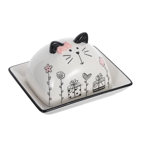 CLISPEED Keramik Butterdose mit Deckel Große Butterdose mit Luftdichtem Verschluss Cartoonförmiger Butterhalter für Frische Butter und Käse Dekorative Küchenaufbewahrung CLISPEED Keramik Butterdose mit Deckel Große Butterdose mit Luftdichtem Verschluss Cartoonförmiger Butterhalter für Frische Butter und Käse Dekorative Küchenaufbewahrung von CLISPEED