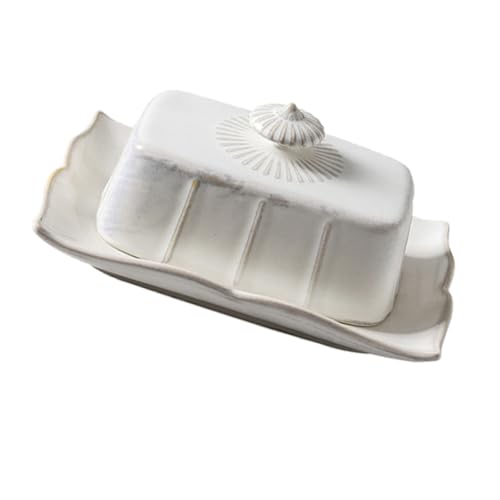 CLISPEED Keramik Butterplatte mit Deckel Praktisches Butteraufbewahrungs tablett Stilvolle Lebensmittelplatte für Butter Käse Snacks Geeignet für Haushalt Dessertshops Weiß CLISPEED Keramik Butterplatte mit Deckel Praktisches Butteraufbewahrungs tablett Stilvolle Lebensmittelplatte für Butter Käse Snacks Geeignet für Haushalt Dessertshops Weiß von CLISPEED