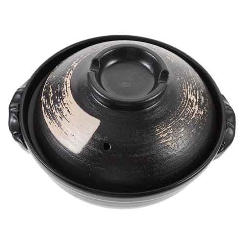 CLISPEED Keramik Casserole Kleiner Steintopf mit Deckel Antihaftbeschichteter Keramiktopf für Suppe Reis Porridge Haushaltsgeeignet Einfach zu Reinigen Luftdruckausgleichend von CLISPEED